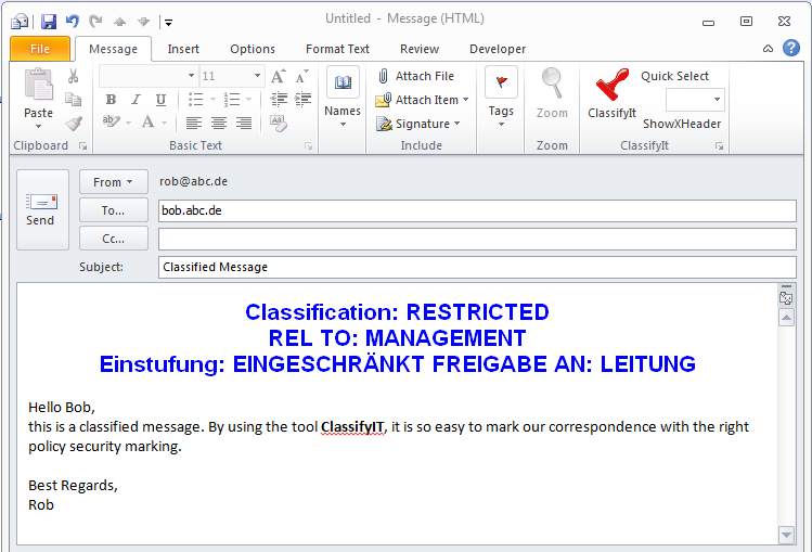 Email Classification example